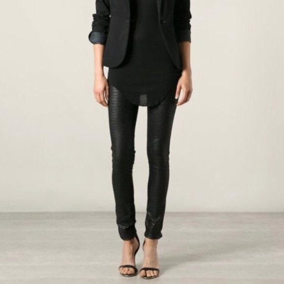 BCBGMaxAzria Pants - BCBG Maxazria Black Snakeskin Leggings Pleather